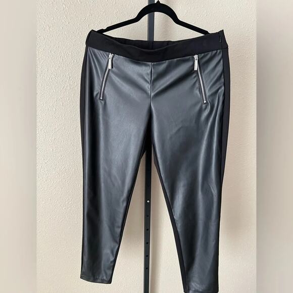 NWT MICHAEL Michael Kors Zip Front Leggings / Pants – Petite Large (Black) - Picture 4 of 8